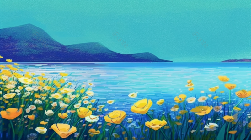 夜晚平静海面眺望风景水粉画,插画/手绘图,插画/手绘图库,插画/手绘图下载,插画/手绘